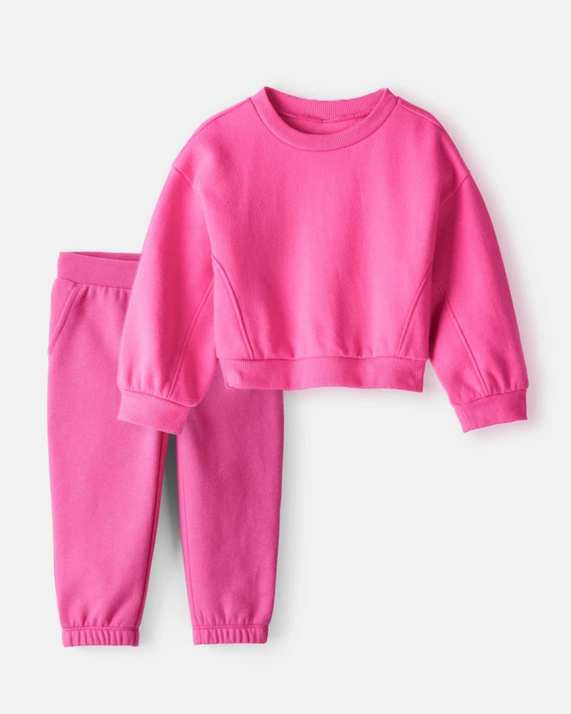 Baby Girl 2-Piece DayDream Fleece Pullover Sweatshirt & Joggers Set - Pink