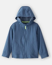 Boys Active Hooded Zip-Up Jacket - Blue