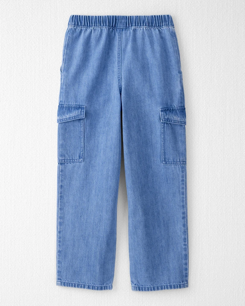 Kid Organic Cotton Denim Cargo Pants