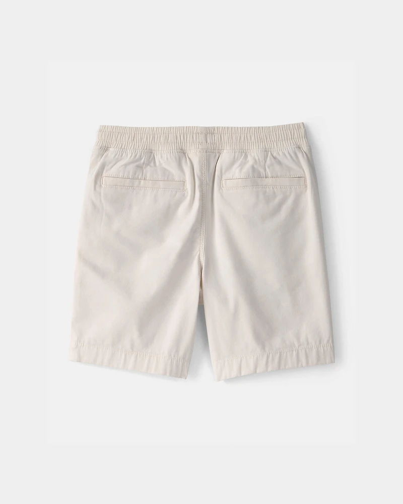 Boys Solid Easter Pull-On Fashion Shorts - White