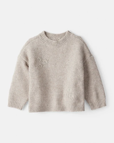 Baby Girl Floral Long-Sleeve Sweater - Cream