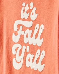 Toddler It's Fall Y'all Short-Sleeve Graphic Tee - Orange