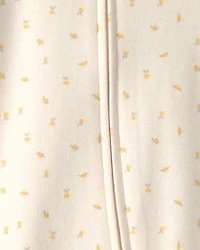 Baby Girl Bee 100% Cotton 2-Way Zip Sleep & Play Pajamas - Ivory