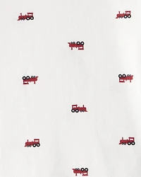 Baby Boy 3-Piece Quilted Cardigan Outfit Set - Red