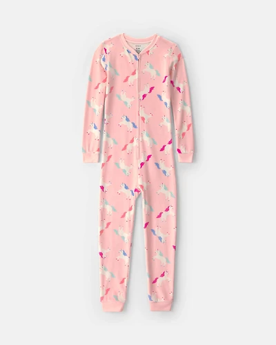 Girls 1-Piece Unicorn DreamPlush Snug Fit Pajama - Pink