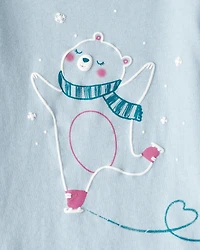 Toddler Girl Polar Bear Long-Sleeve Graphic Tee - Blue