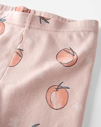 Toddler Organic Cotton Pajamas in Peach Print