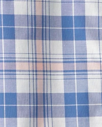Boys Plaid Short-Sleeve Button-Down Shirt - Blue