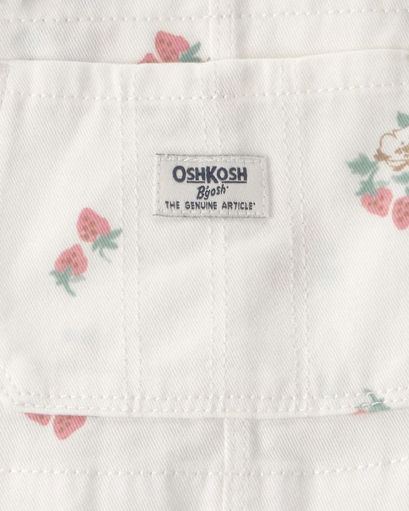 Toddler Girl Strawberry Skirtall - White