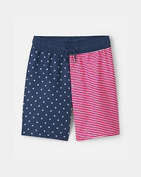 Boys American Flag Swim Trunks - Red/White/Blue