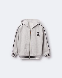 Toddler Boy Zip-Up Hoodie - Heather Grey