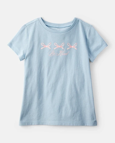 Girls Bow Short-Sleeve Graphic Tee - Blue