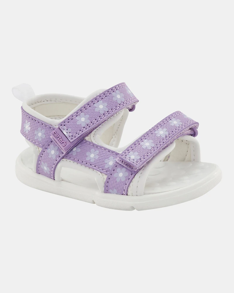Baby Every Step® First Walker Floral Sandals - Purple/White