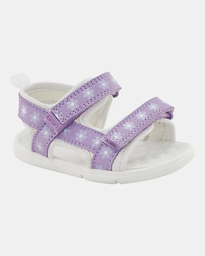 Baby Every Step® First Walker Floral Sandals - Purple/White
