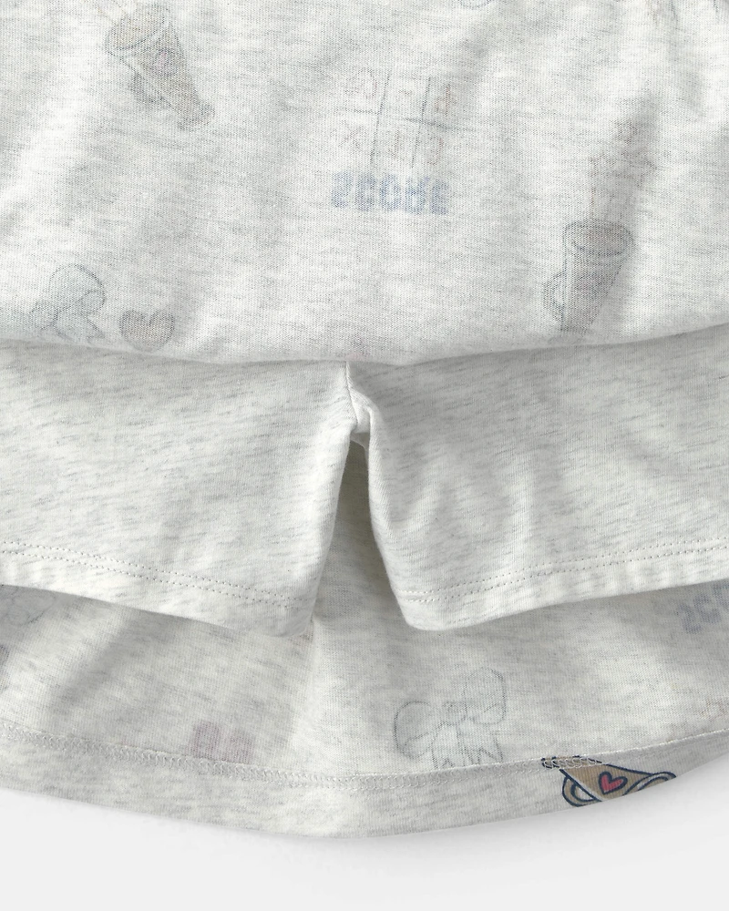 Girls 'Go Team' Cotton Skort - Grey
