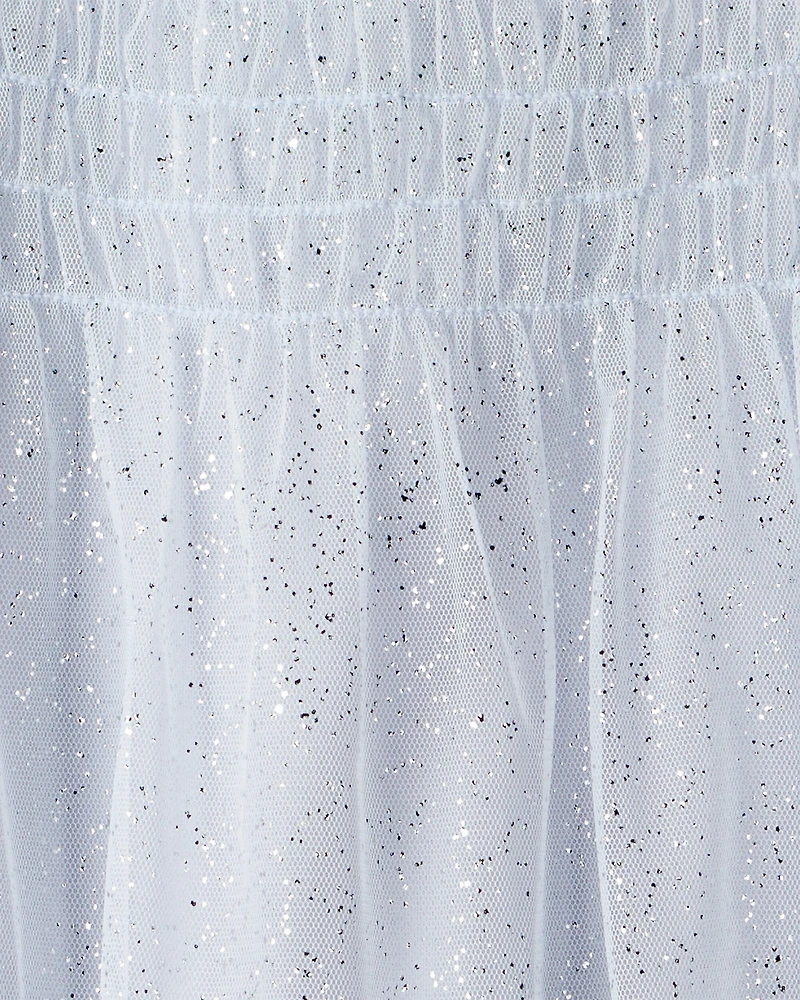 Toddler Girl Short-Sleeve Tulle Occasion Dress - Blue