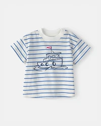 Baby Boy 3-Piece Nautical Short-Sleeve Tops & Short Set - Blue