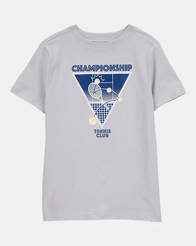 Boys Tennis Short-Sleeve Graphic Tee - Grey