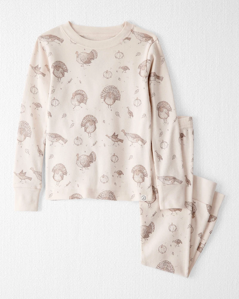 Toddler Organic Cotton Pajamas in Turkey Trot Print