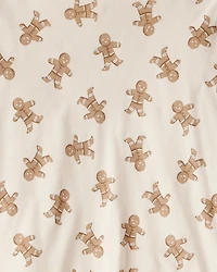 Adult Organic Cotton Pajamas Set in Gingerbread Man Print
