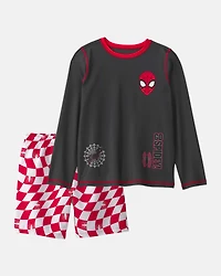 Boys 2-Piece ©Marvel Spider-Man Rashguard & Swim Trunk Set - Black/Red