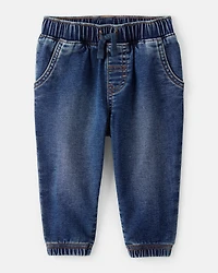 Baby 2-Piece Acorn Button-Down Shirt & Pull-On Denim Pant Set