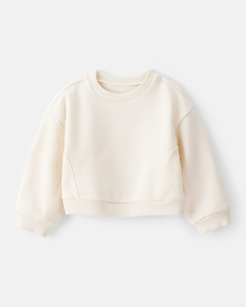 Baby Girl DayDream Fleece Long-Sleeve Pullover Sweatshirt - White