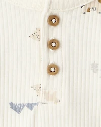 Baby Boy 5-Piece Long-Sleeve Bodysuits & Pants Set - Cream/Brown/Navy