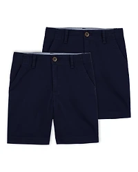 Boys -Pack Stretch Chino Uniform Shorts