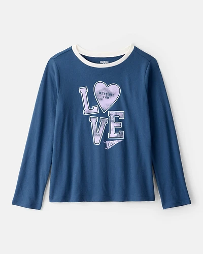 Girls Love Club Long-Sleeve Graphic Tee - Blue
