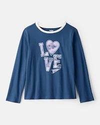 Girls Love Club Long-Sleeve Graphic Tee - Blue