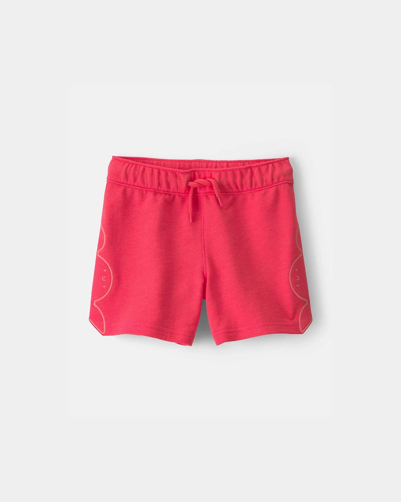 Toddler Boy Crab French Terry Shorts - Coral
