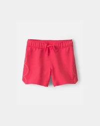 Toddler Boy Crab French Terry Shorts - Coral