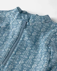 Toddler Girl Recycled Rashguard Swimsuit in Bloom Lagoon
