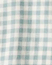 Baby Boy Checkered Print Bodysuit Overall Set - Blue/Green