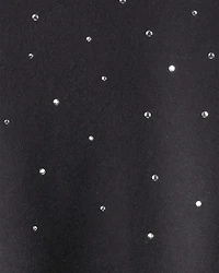 Girls DayDream Fleece Rhinestone Pullover Sweatshirt - Black