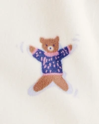 Toddler Girl Snow Animals DreamPlush Snug Fit Long-Sleeve 1-Piece Pajamas - Ivory