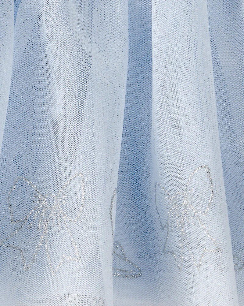 Toddler Girl Disney© Cinderella Glitter Tulle Skort - Blue