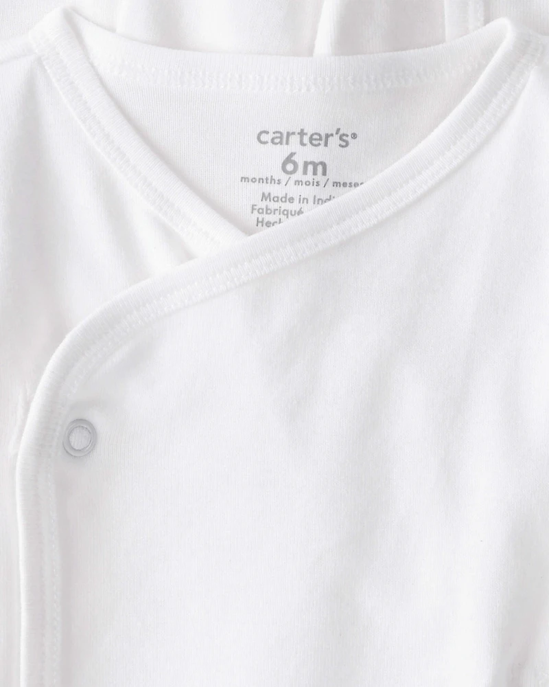 Baby 4-Pack Side-Snap Tees - White