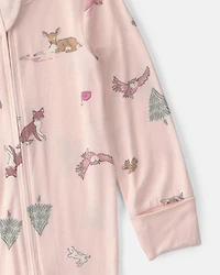 Baby Girl Woodland PurelySoft™ 2-Way Zip Sleep & Play Pajamas - Pink