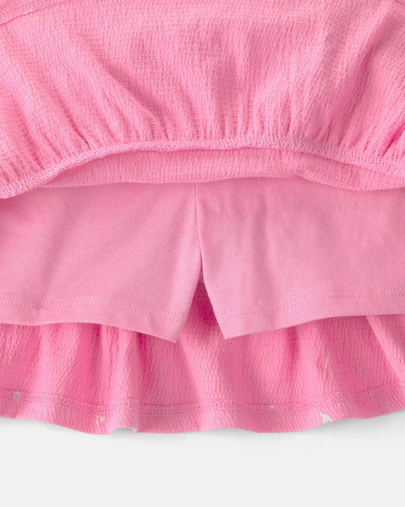 Toddler Girl 2-Piece Floral Top & Skort Set - Pink