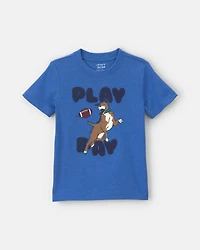 Toddler Boy 'Play Day' Dog Graphic Tee - Blue