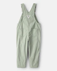 Toddler Girl Butterfly-Lined Canvas Overalls - Green