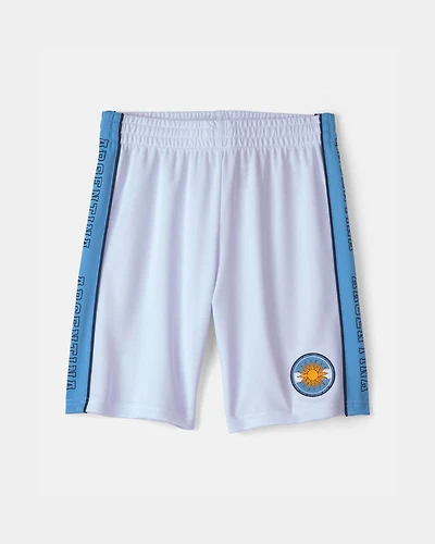 Kid Umbro Argentina Mesh Soccer Shorts - Light Blue/White