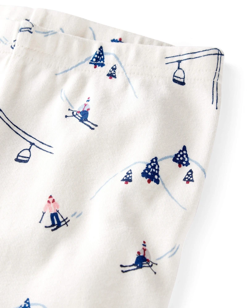 Baby Organic Cotton Pajamas in Snowy Slopes Print