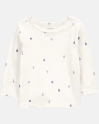 Baby Girl 2-Piece Long-Sleeve Tee & Coverall Set - Purple