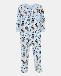 Baby Boy Disney© Mickey Mouse Snug Fit Cotton Footie 1-Piece Pajamas - Blue