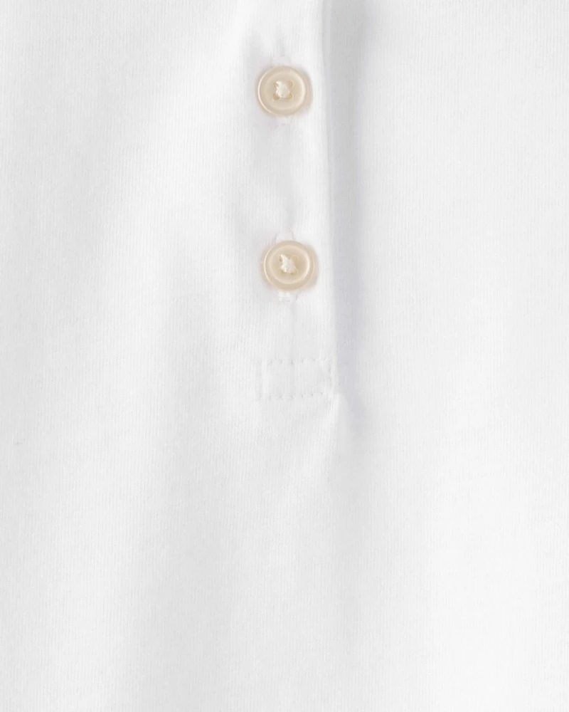 Toddler 2-Pack Pique Uniform Polo Shirts -  White