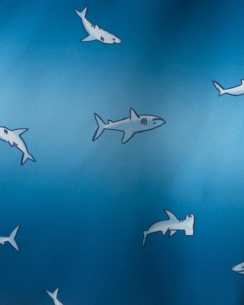 Boys Shark Ombre Swim Trunks - Blue