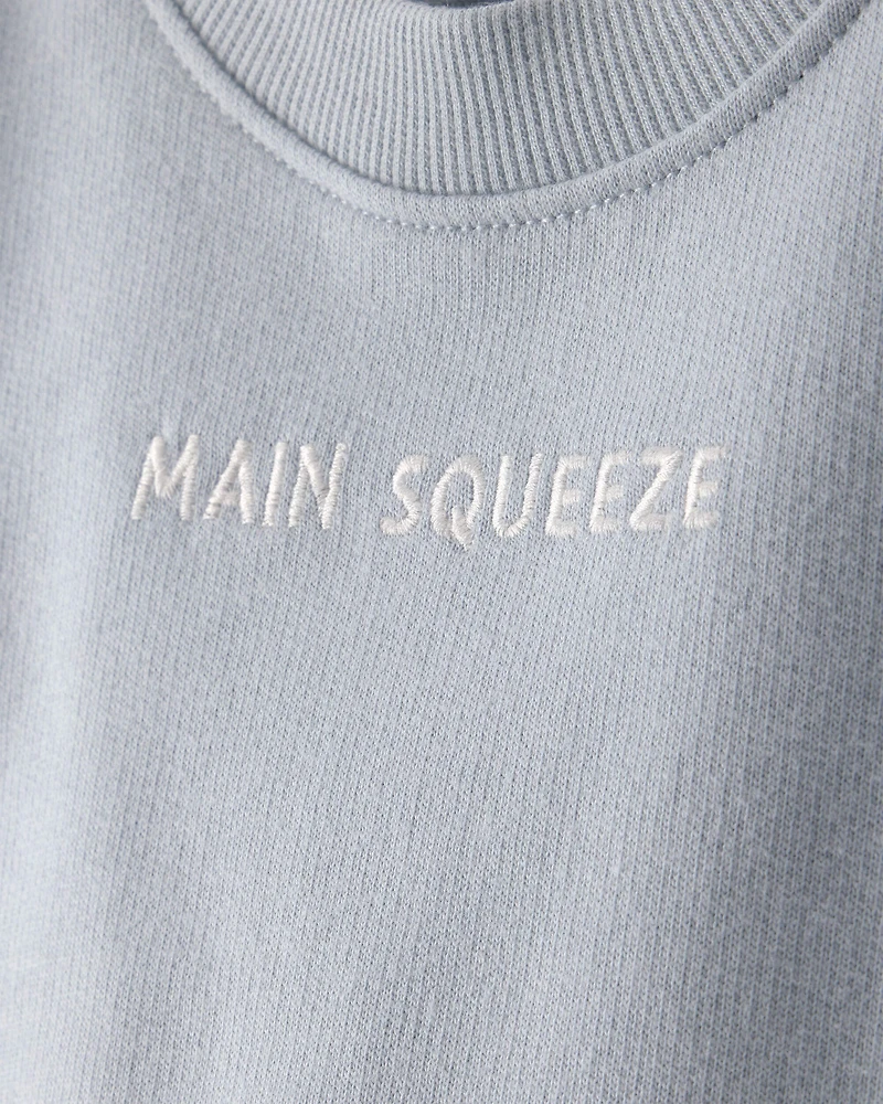 Baby Boy 3-Piece 'Main Squeeze' Sweatshirt, Bodysuit & Short Set - Blue
